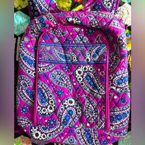 Vera Bradley~Large Vibrant Pink Paisley Laptop Backpack. Only Used One Time
